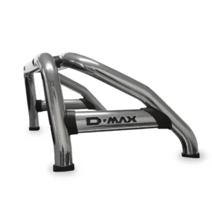 Isuzu DMAX Sports Bar Single Cab Stainless Black Base Plates